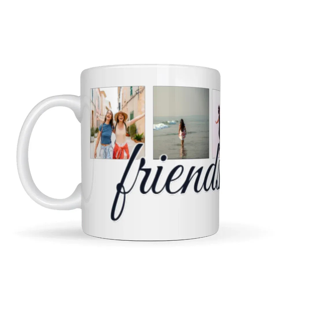 Friends Forever Photo Collage | Bestie Coffee Mug, left view