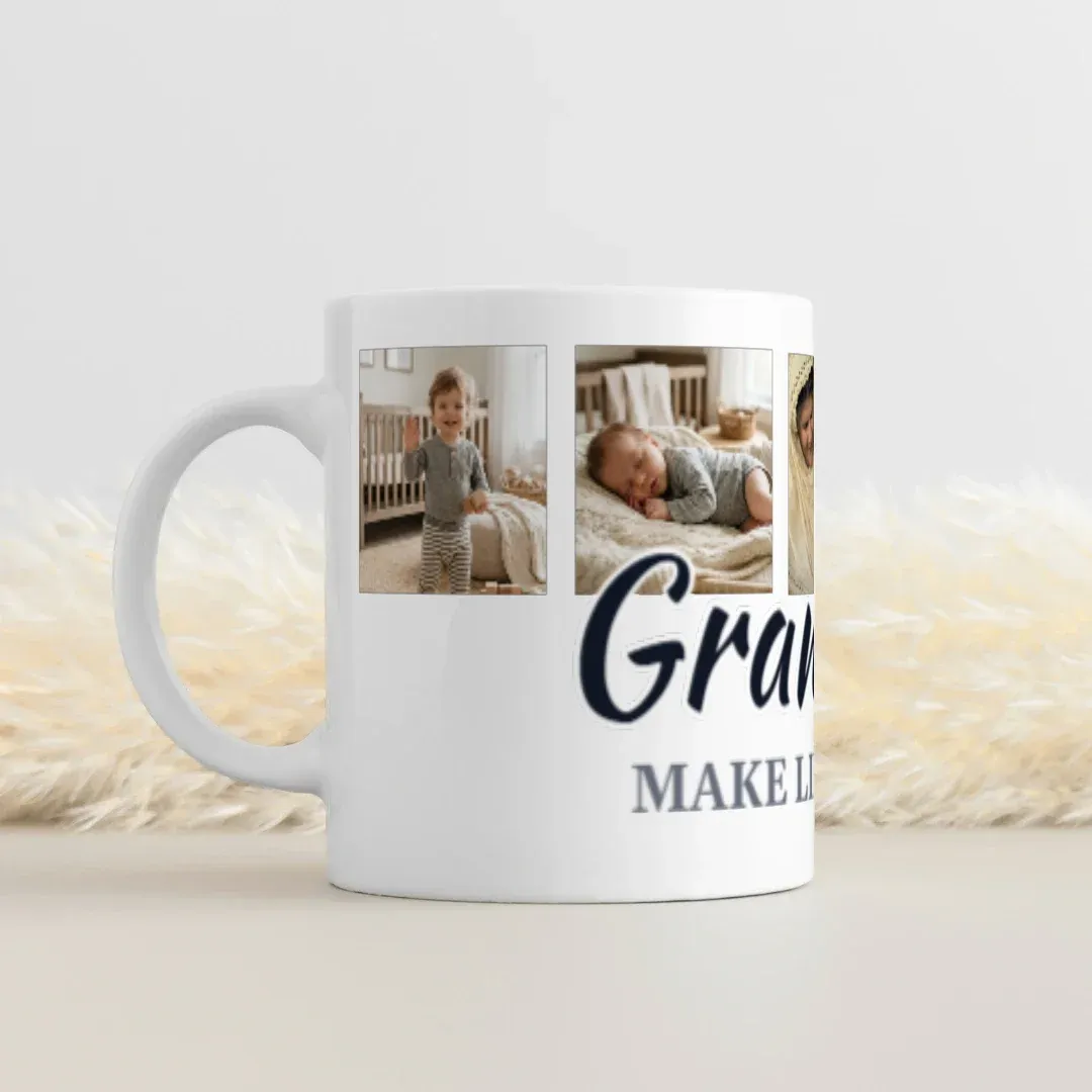 Grandkids Make Life Grand - Multi Photo Mug, lifestyle view