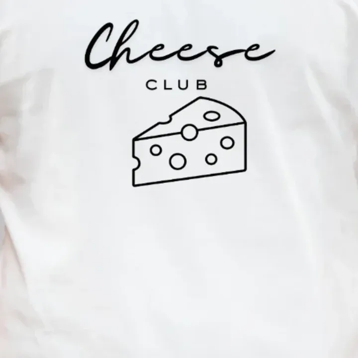 Cheese Club - Minimalist Trendy Tee, close-up view