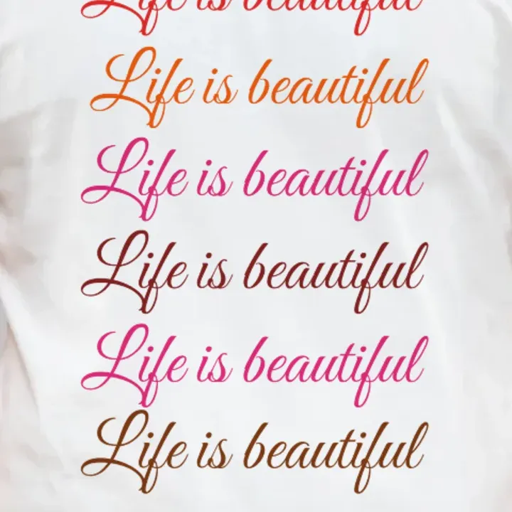 Life is Beautiful - Lettering, close-up view