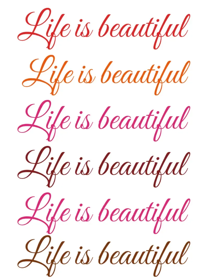 Life is Beautiful - Lettering, design view