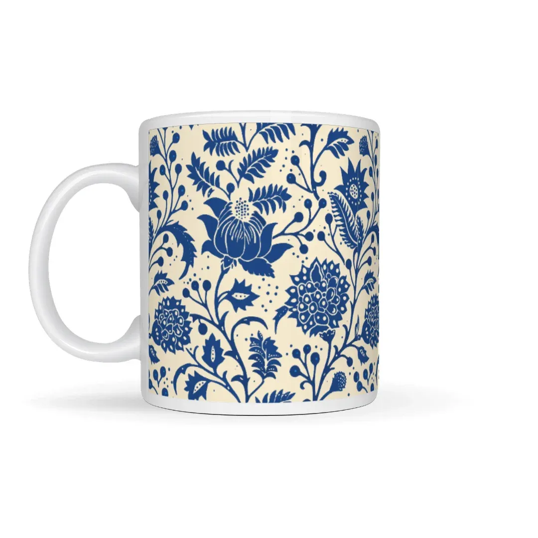 Vintage Blue Botanical, left view