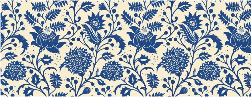 Vintage Blue Botanical, design view