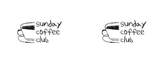 Sunday Coffee Club – Doodle Art Dual Accent Mug (Black), design view